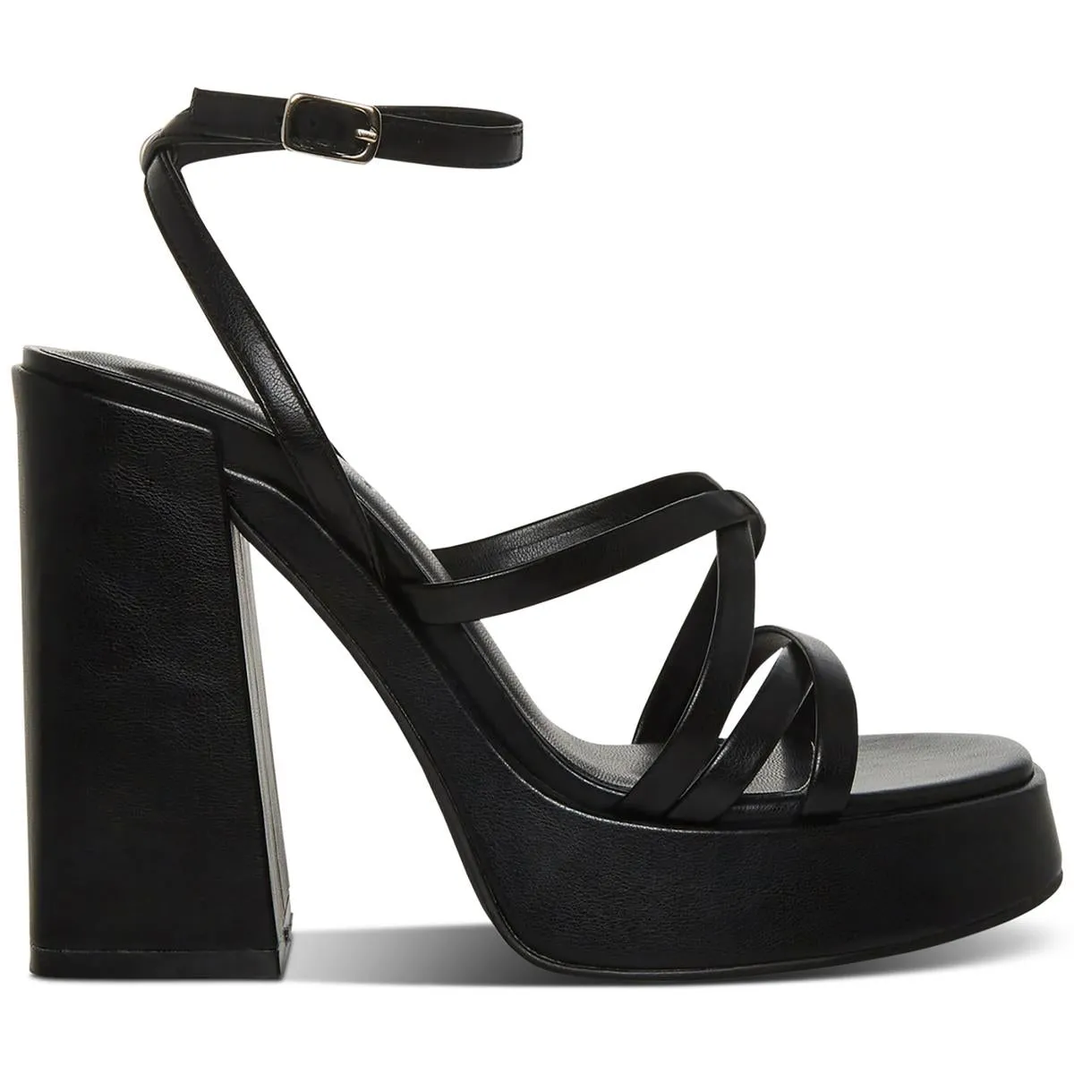ACESS Womens Faux Leather Open Toe Pumps