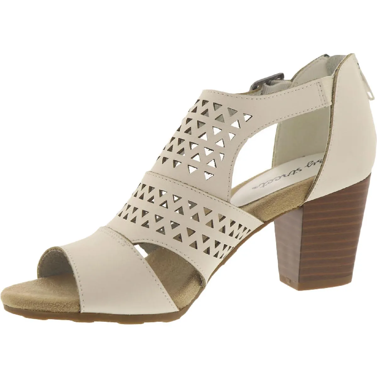 Adara Womens Laser Cut Perforated Heels