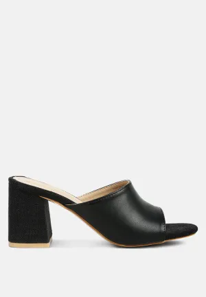 addie block heel slip on sandals