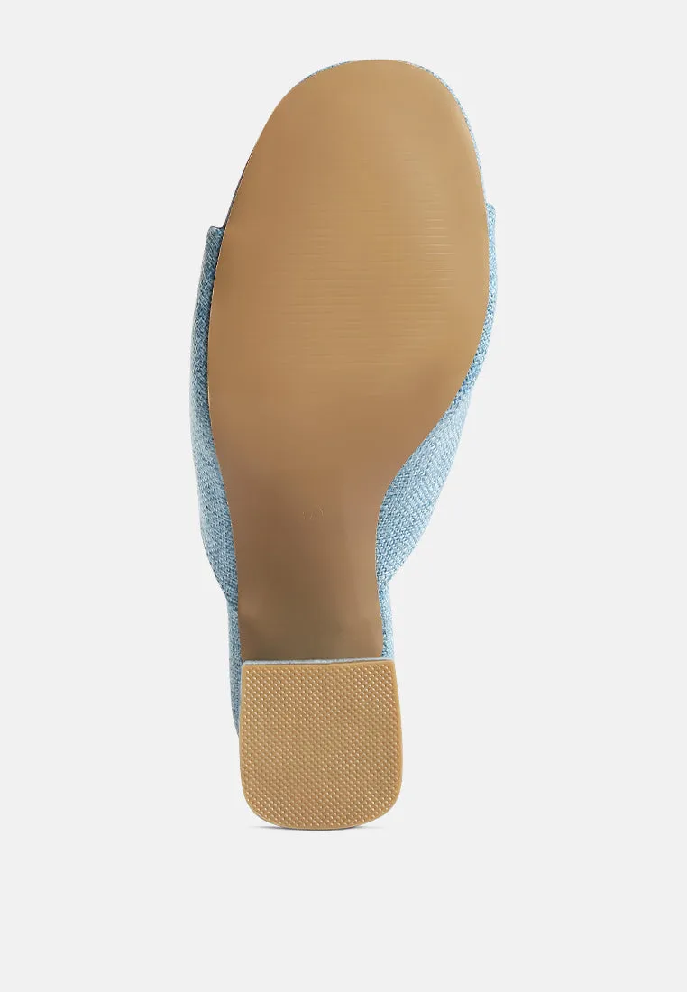 addie block heel slip on sandals
