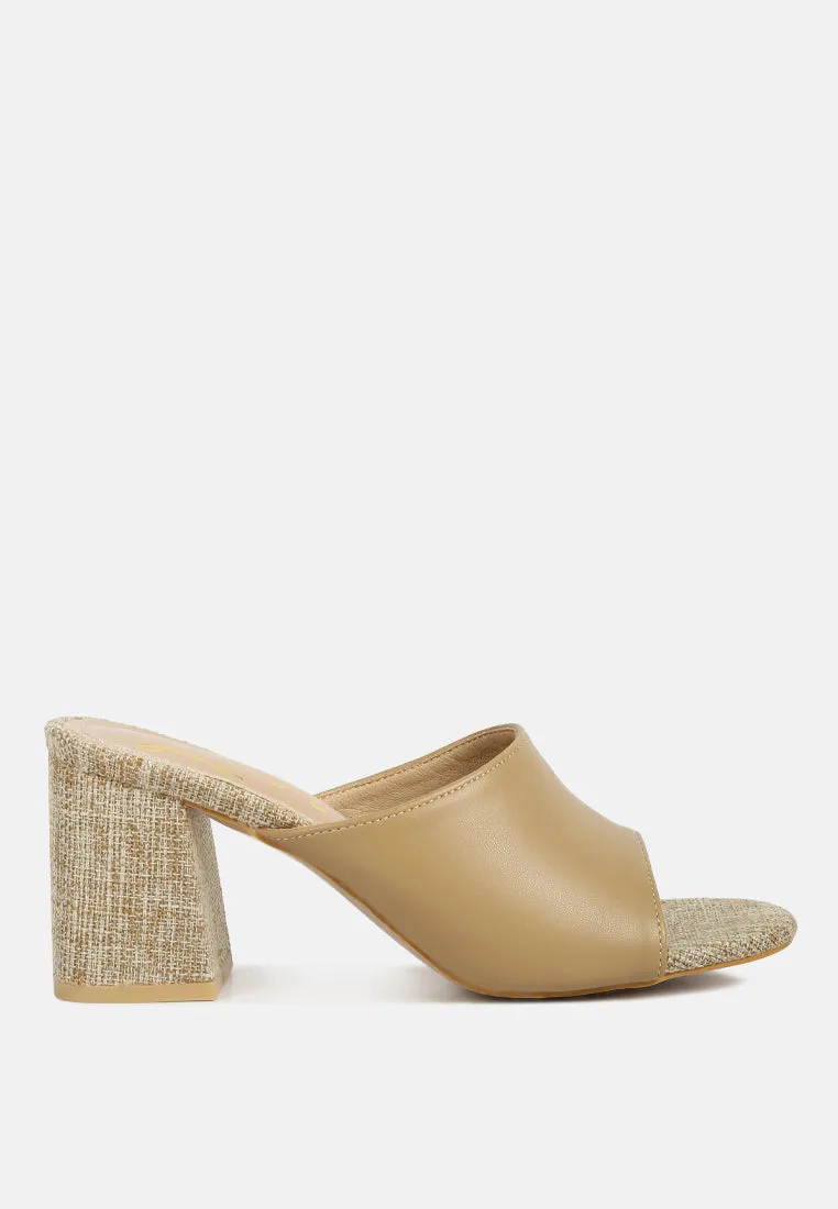 addie block heel slip on sandals