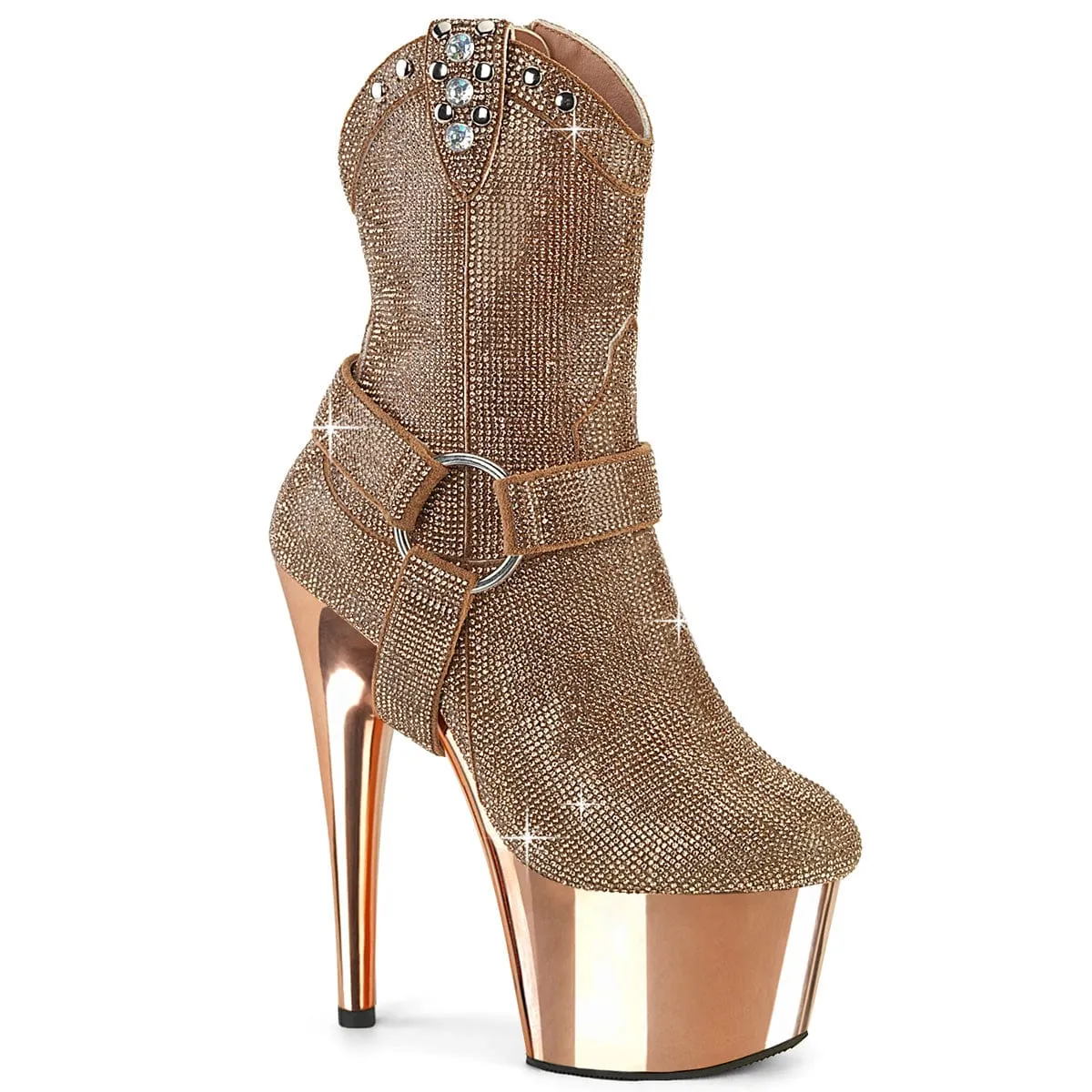 ADORE-1029CHRS Rose Gold Rhinestones/Rose Gold Chrome