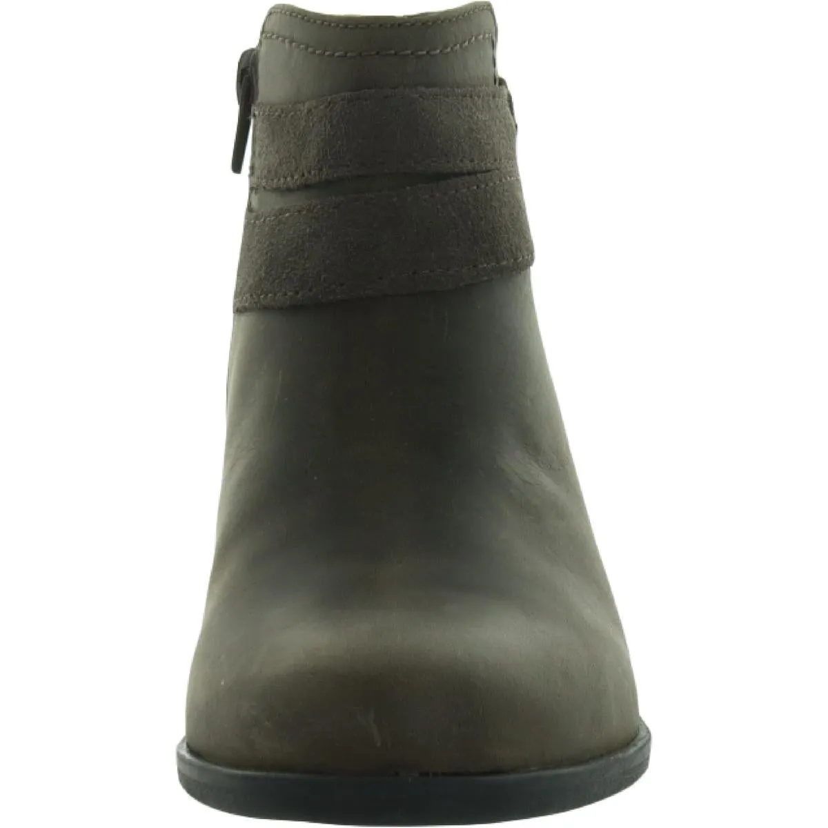 Adreena Show Womens Leather Embellished Ankle Boots