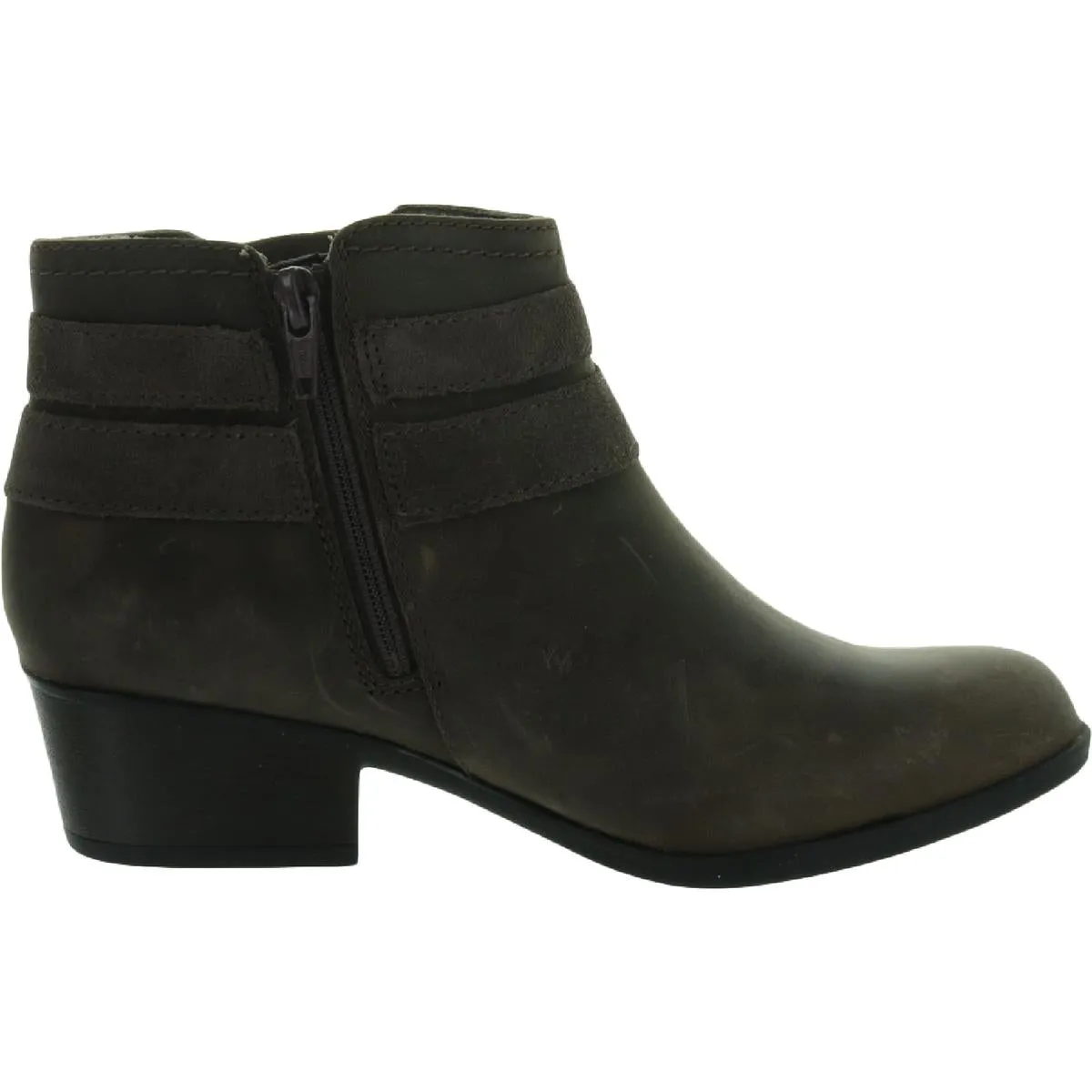 Adreena Show Womens Leather Embellished Ankle Boots