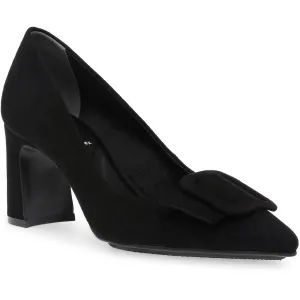 akBentley Womens Buckle Suede Block Heels
