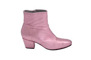 Alexachung Metallic Beatnik Ankle Boots in Pink Leather
