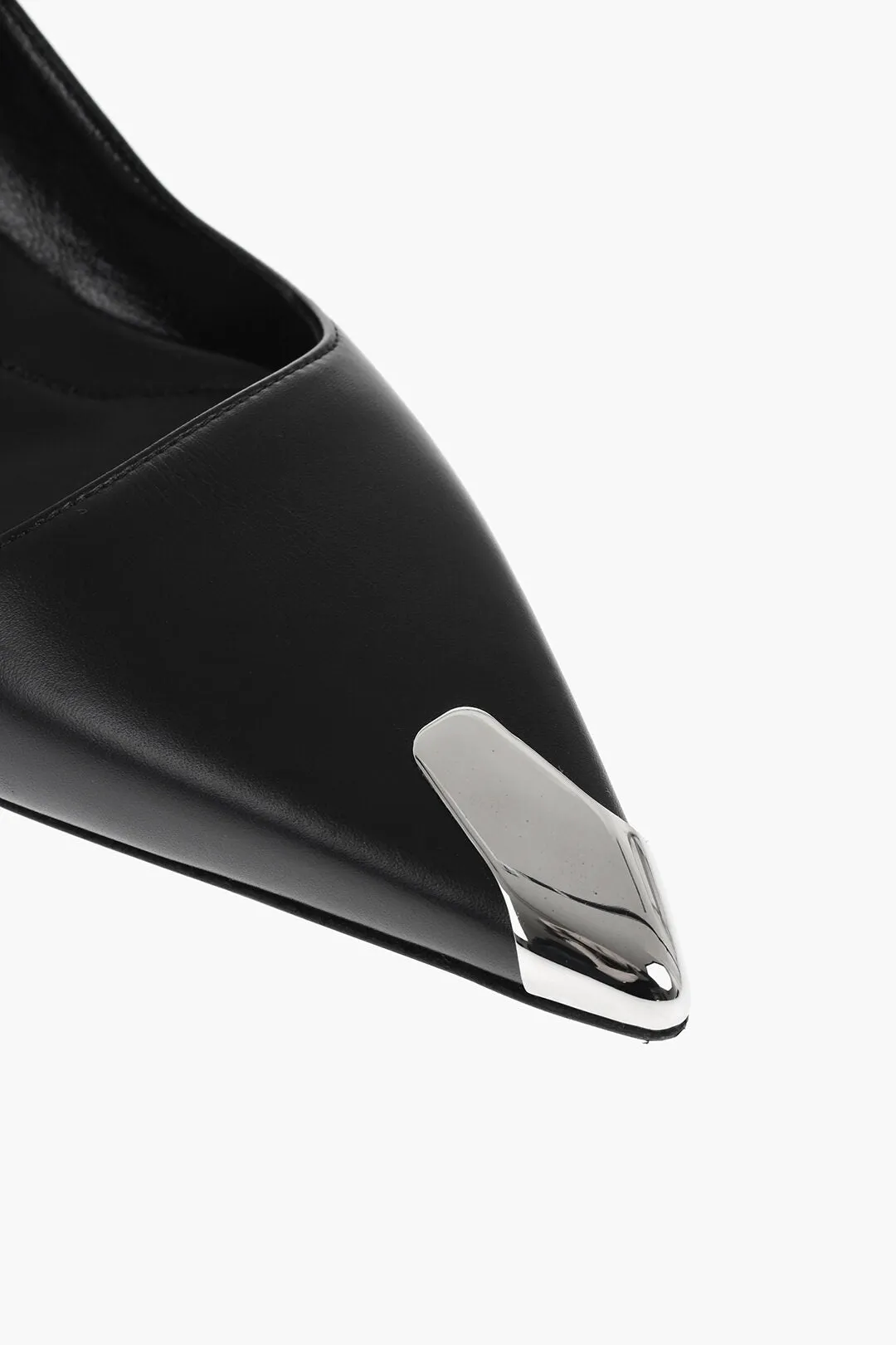 Alexander Mcqueen Kitten Heel Pumps With Metallic Toe 3Cm
