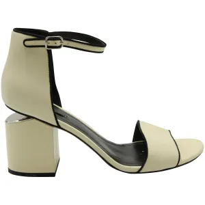 Alexander Wang Abbey Block Heel Sandals in Ivory Leather