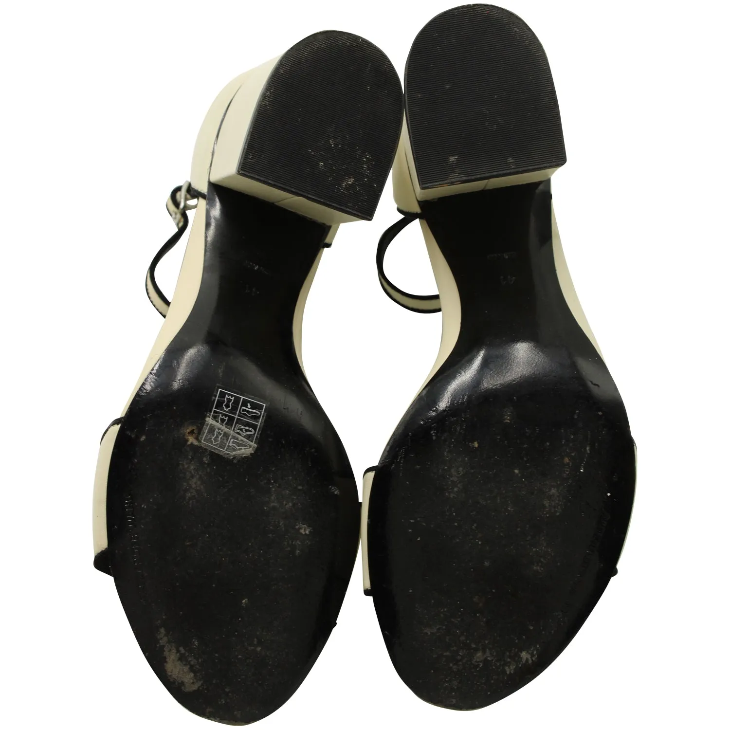 Alexander Wang Abbey Block Heel Sandals in Ivory Leather