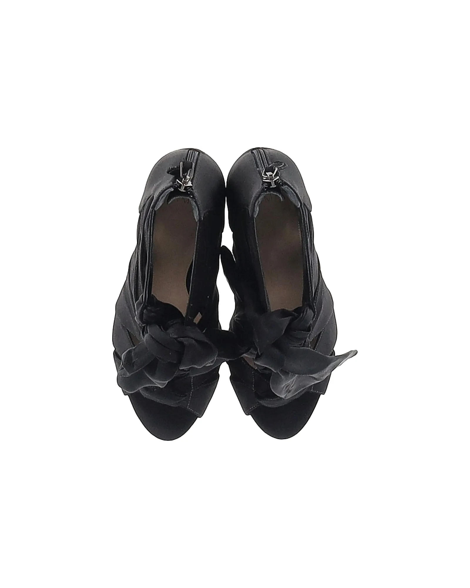 Alexandre Birman Layla Lace-Up Booties in Black Satin