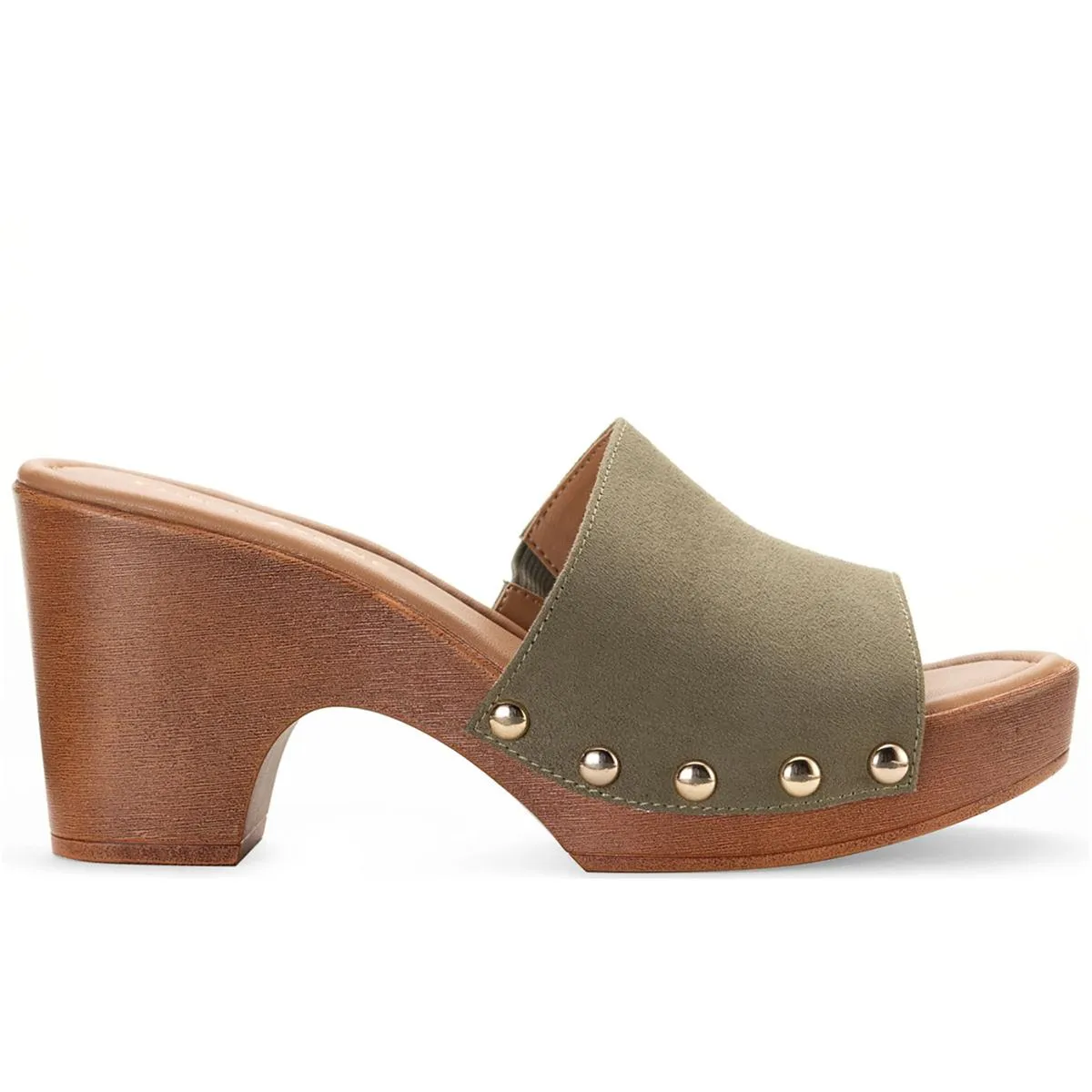 ALINA Womens Leather Open Toe Clogs