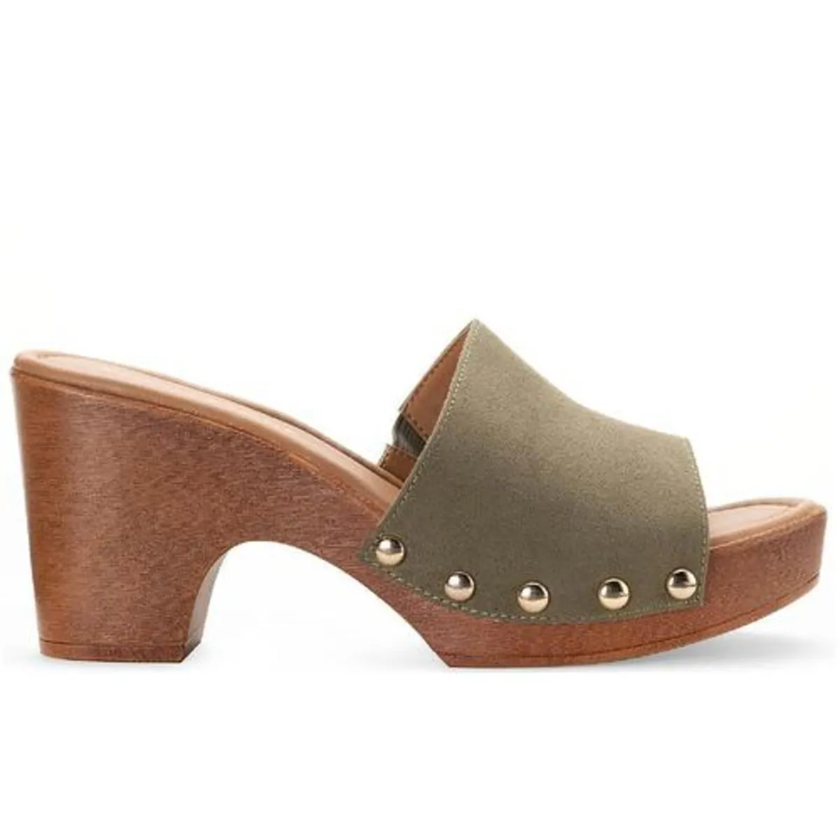 ALINA Womens Leather Open Toe Clogs
