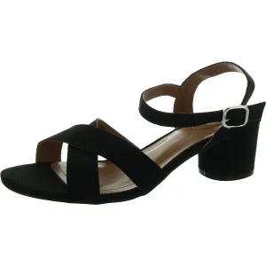 AMARISS Womens Criss-Cross Velveteen Ankle Strap