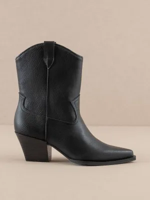 Ames Short Cowboy Boot In Black