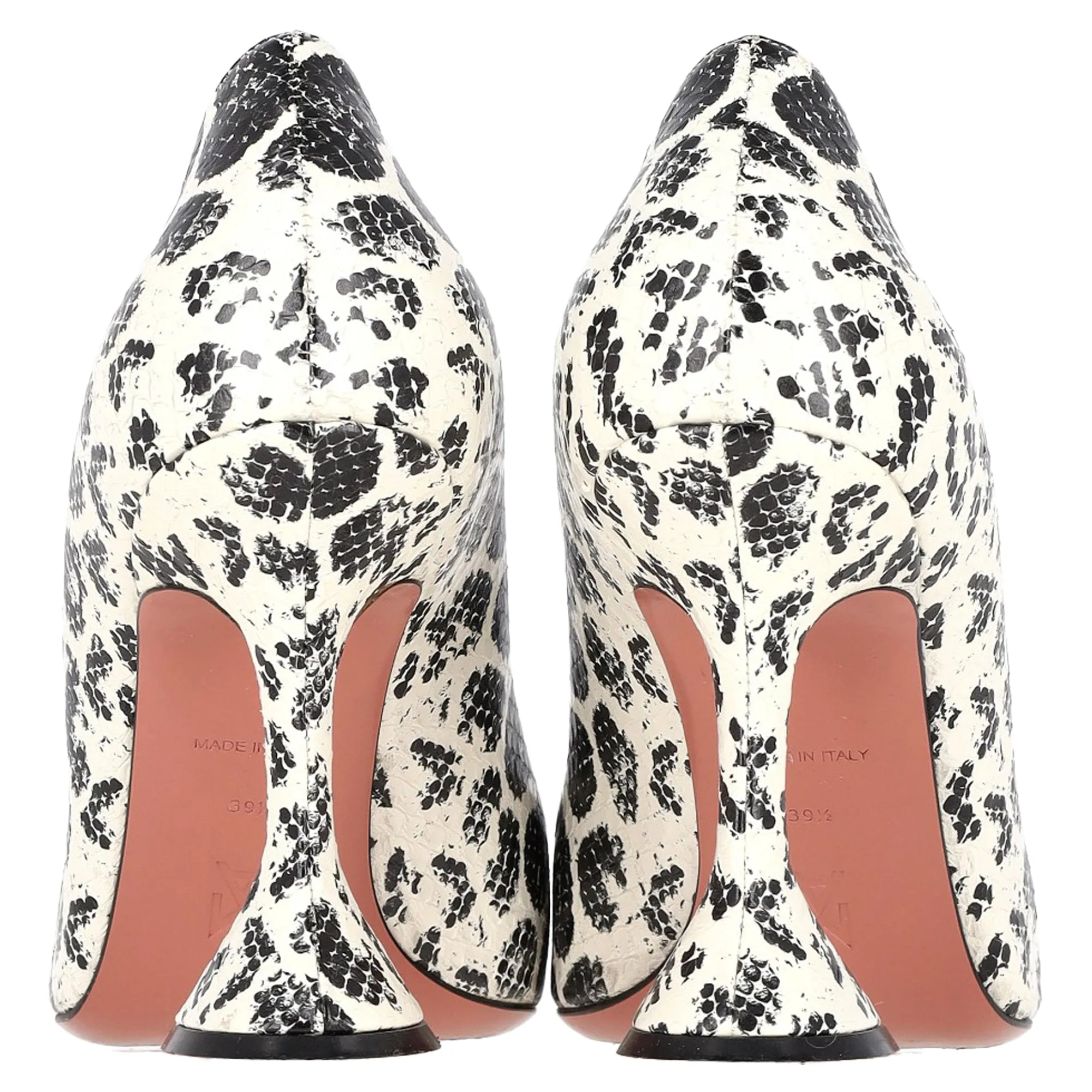 Amina Muaddi Holli Snakeskin-Effect Pointed Pumps in Multicolor Leather