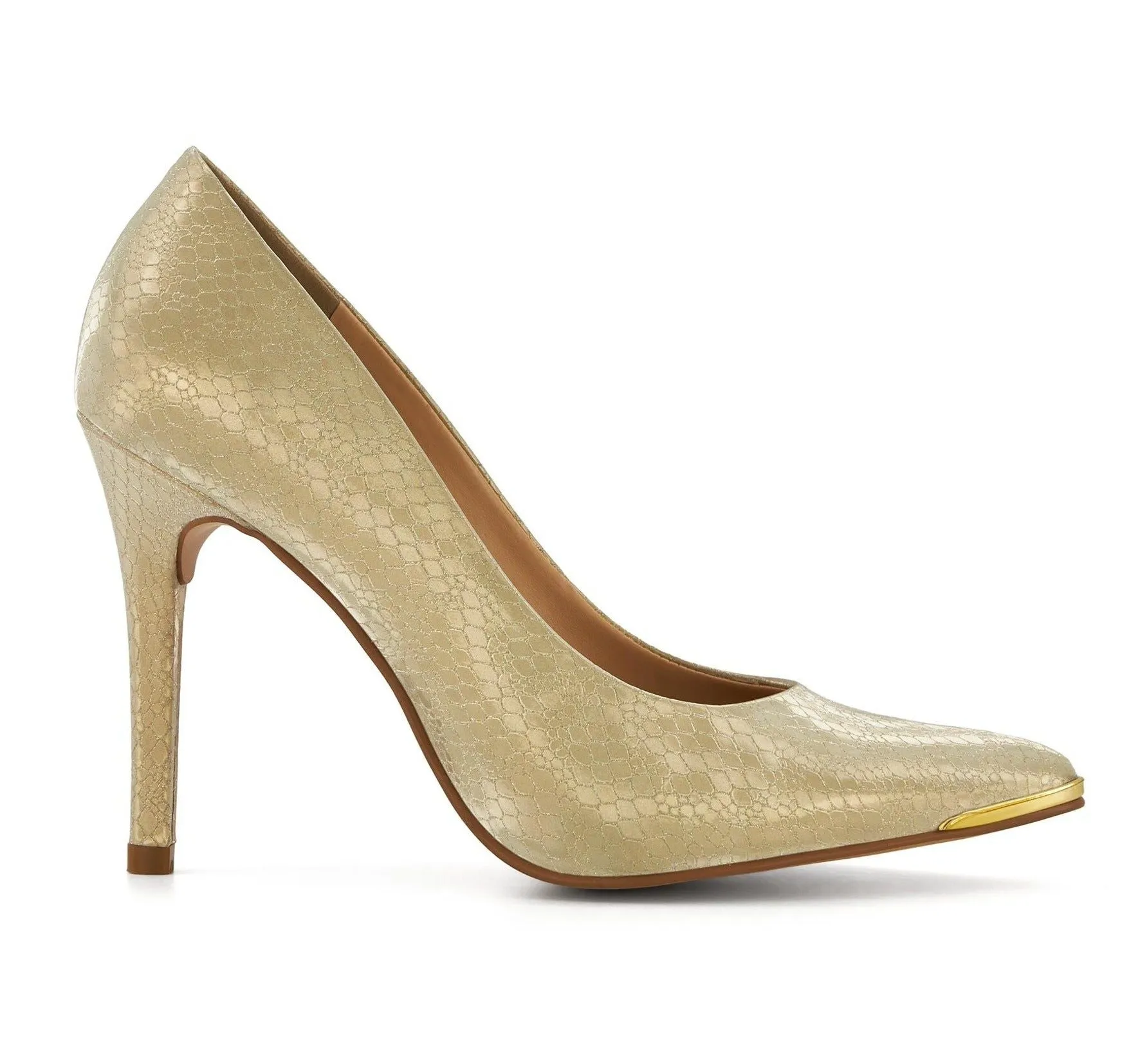 Andrea Classic High Heels With Metallic Gold Detail