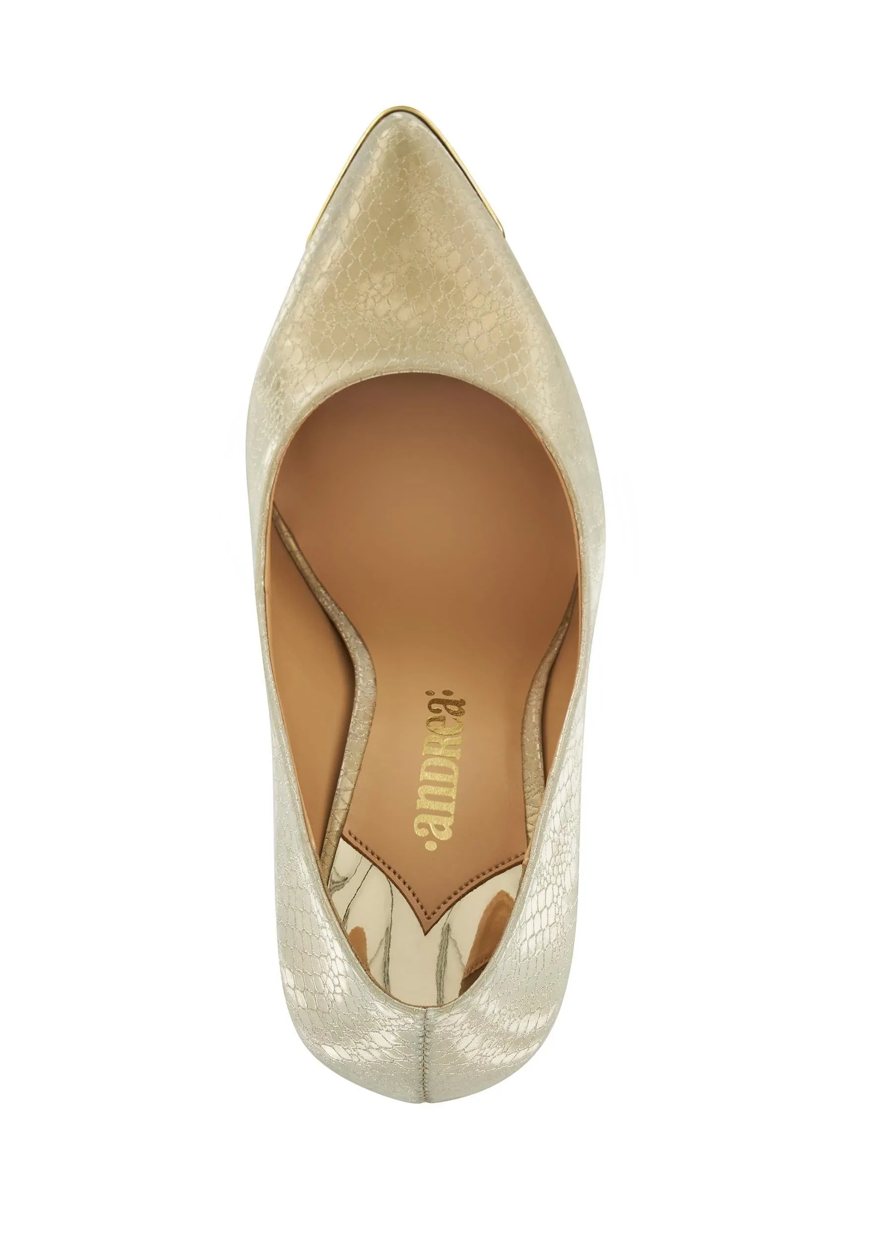 Andrea Classic High Heels With Metallic Gold Detail