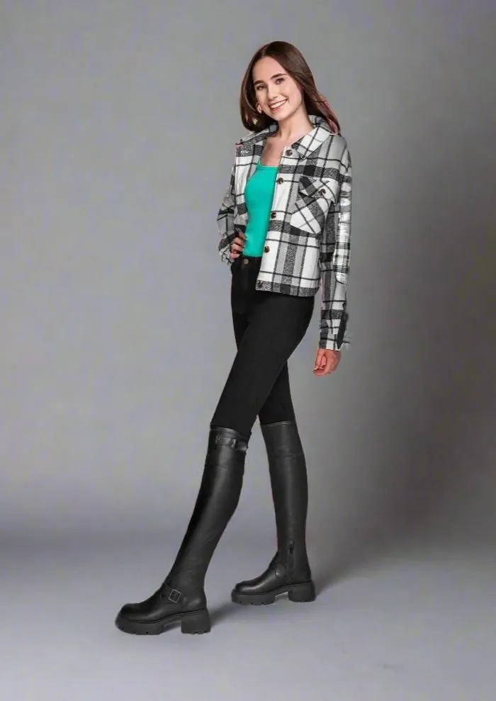 Andrea Women's Knee High Combat Boots