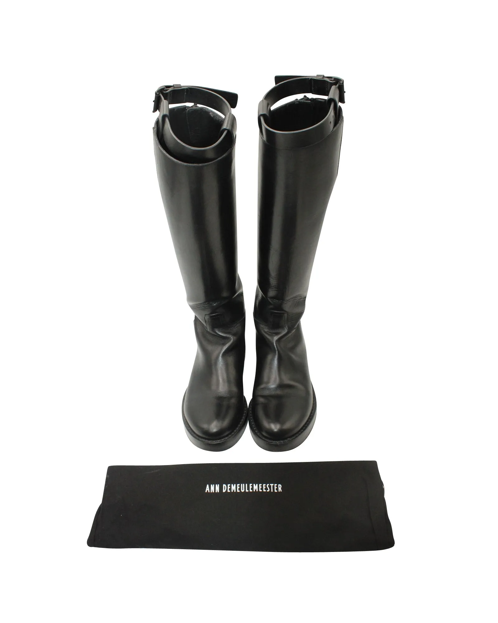 Ann Demeulemeester Stan Riding Boots in Black Leather