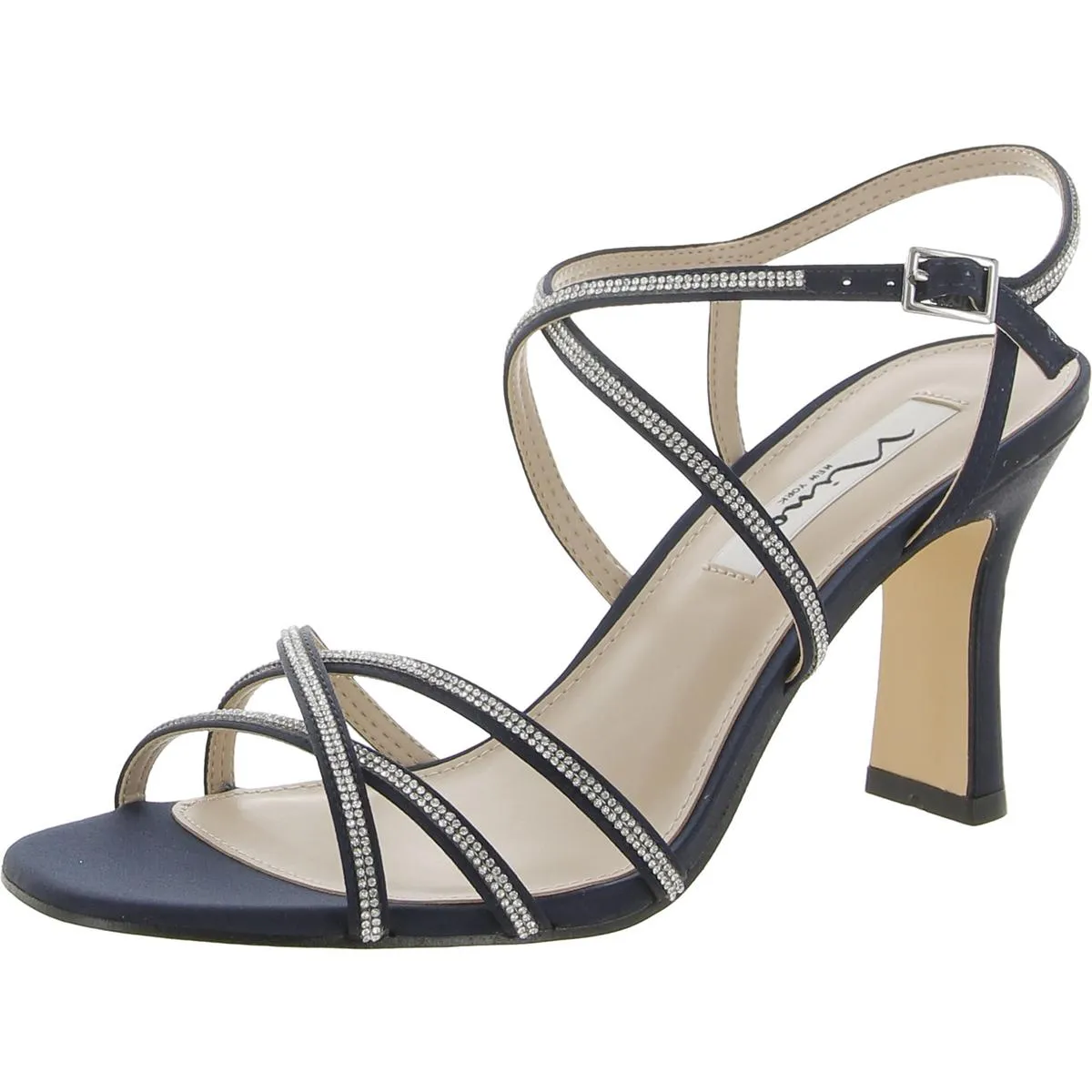 Anna Womens Embellished Open Toe Pumps