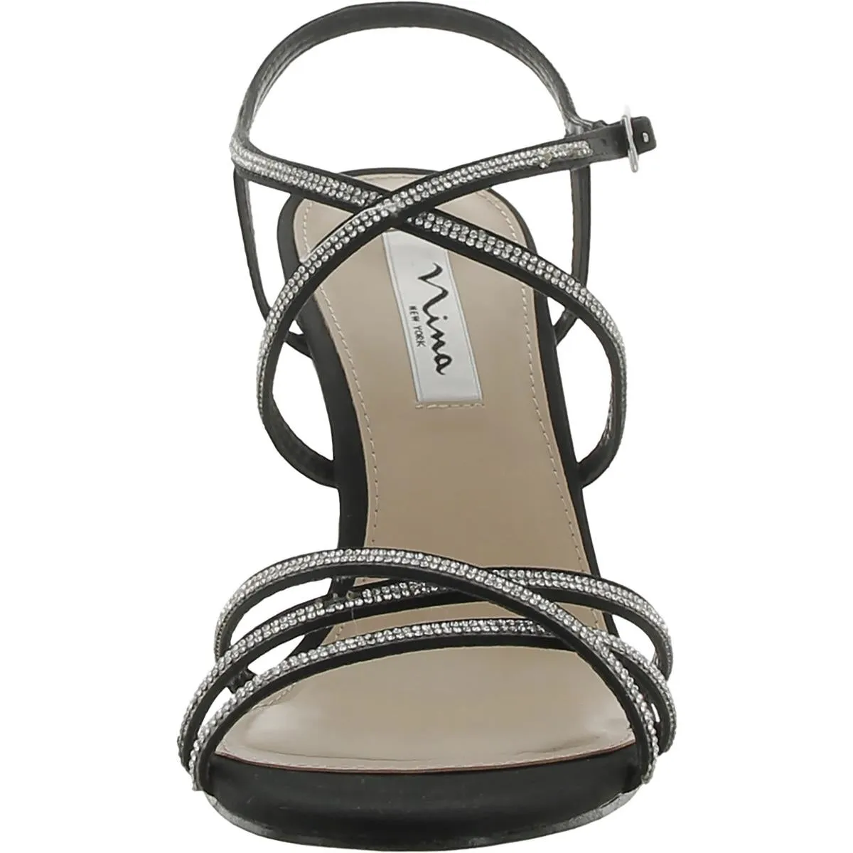 Anna Womens Embellished Open Toe Pumps