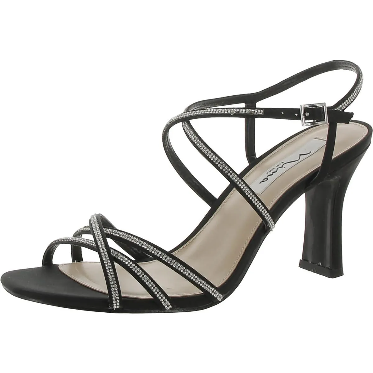 Anna Womens Embellished Open Toe Pumps