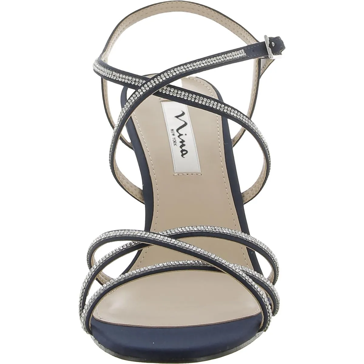Anna Womens Embellished Open Toe Pumps