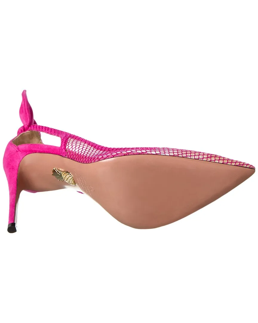 Aquazzura Bow Tie 105 Mesh & Suede Pump