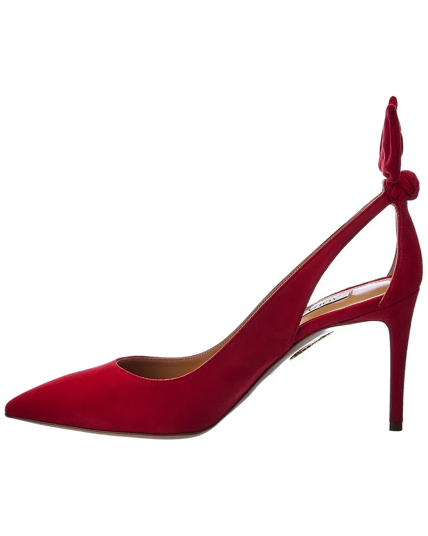 Aquazzura Bow Tie 85 Suede Pump