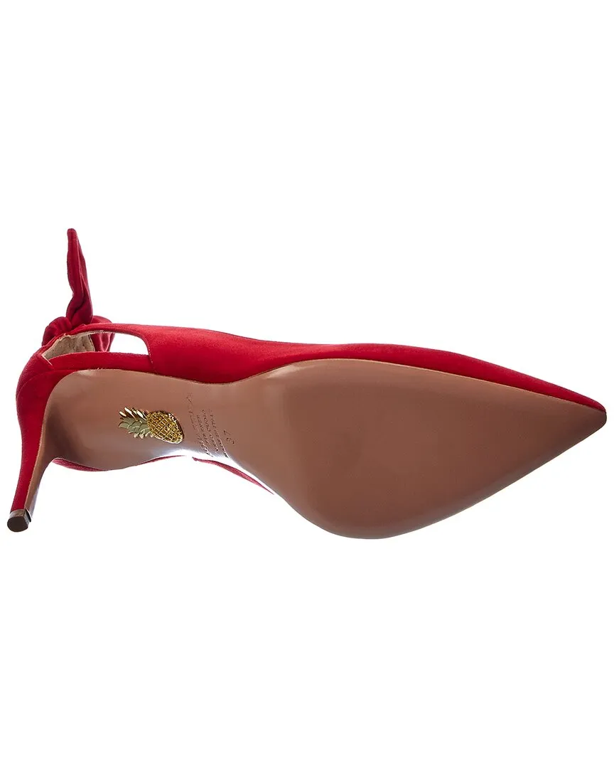 Aquazzura Bow Tie 85 Suede Pump