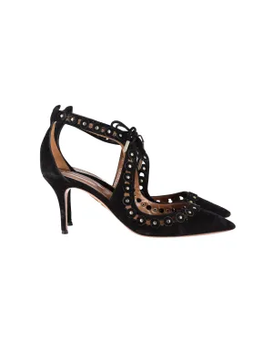 Aquazzura Theo Pumps in Black Suede