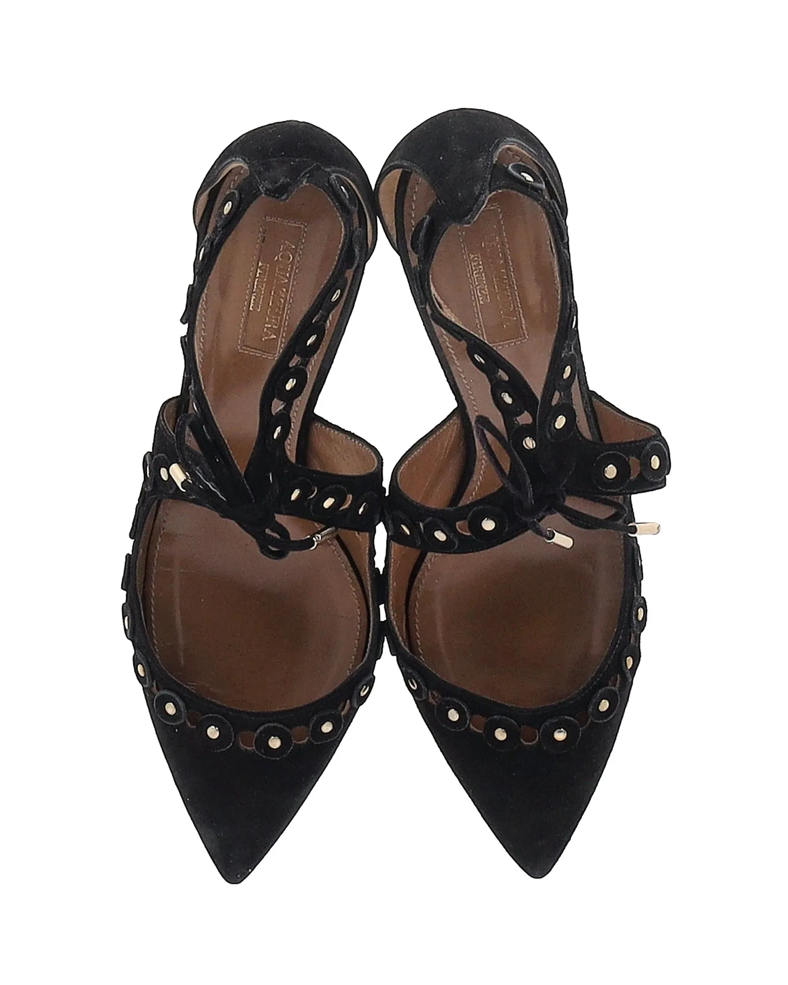 Aquazzura Theo Pumps in Black Suede
