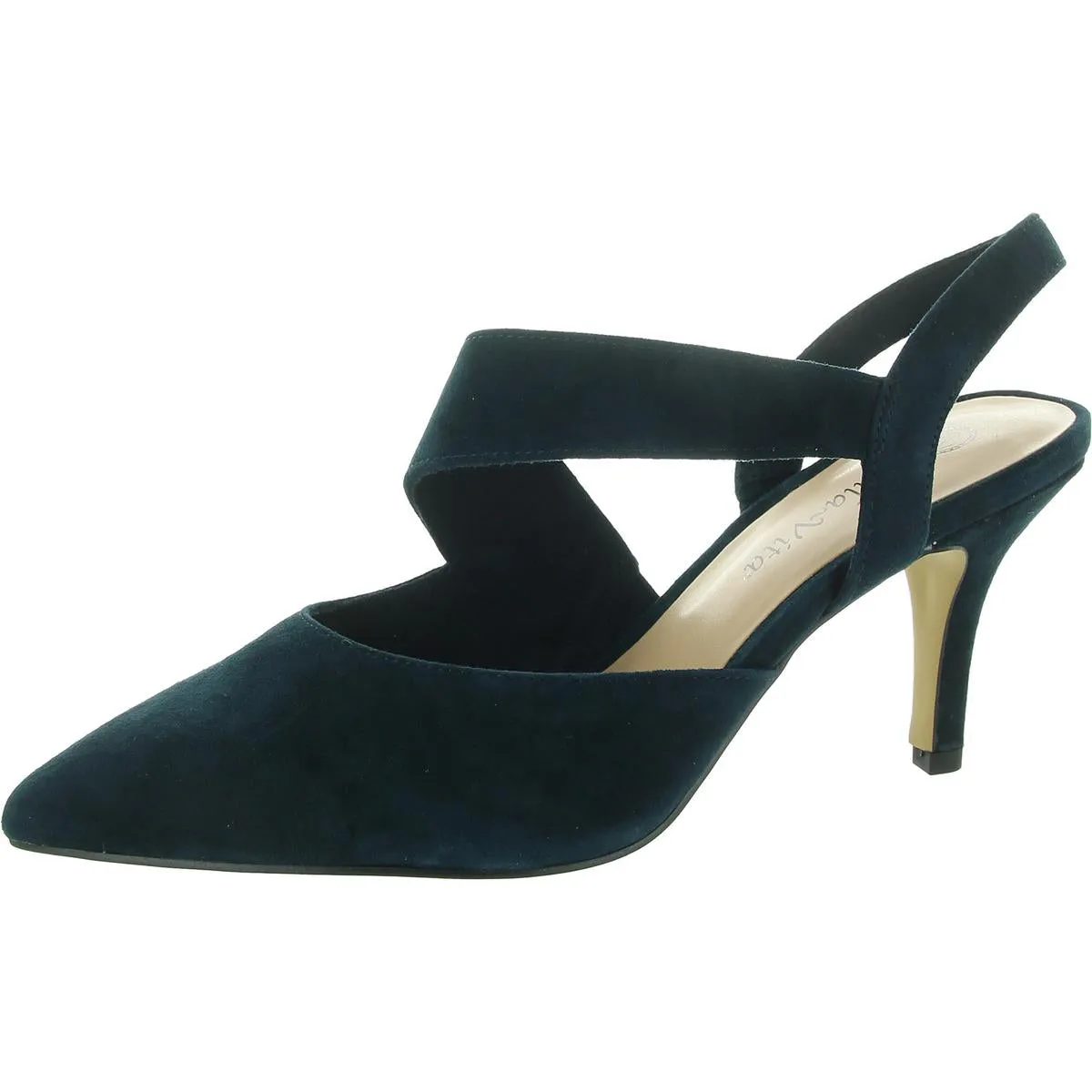 Arabella Womens Leather Pointed Toe Slingback Heels