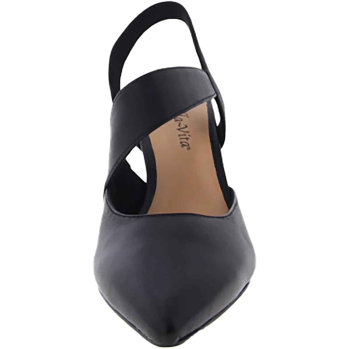 Arabella Womens Leather Pointed Toe Slingback Heels