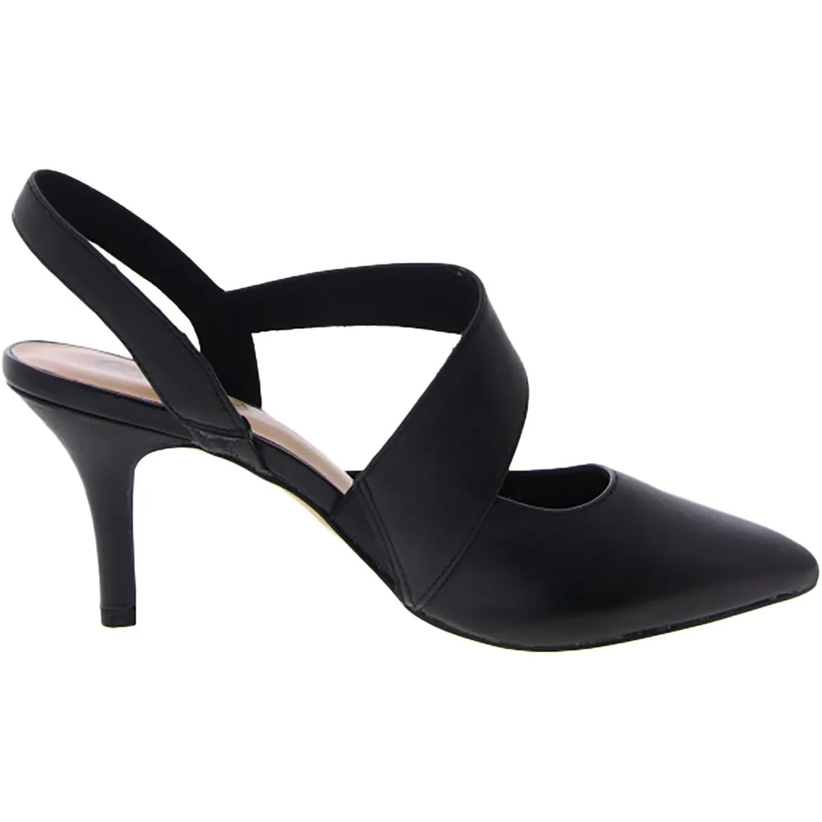 Arabella Womens Leather Pointed Toe Slingback Heels