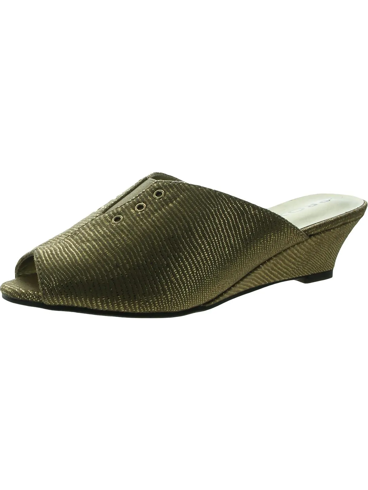 Aubine Womens Metallic Slip On Wedge Heels