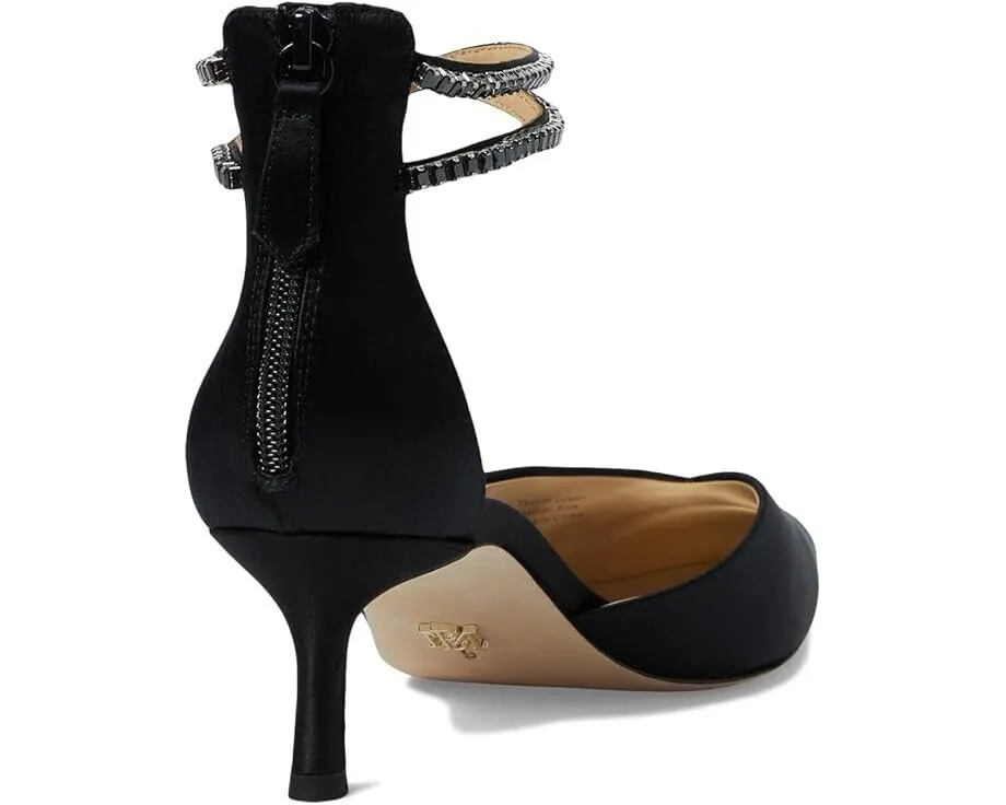 Badgley Mischka Lilibeth Pump Women's US 10 Black Pointed Toe Kitten Heel KHD192