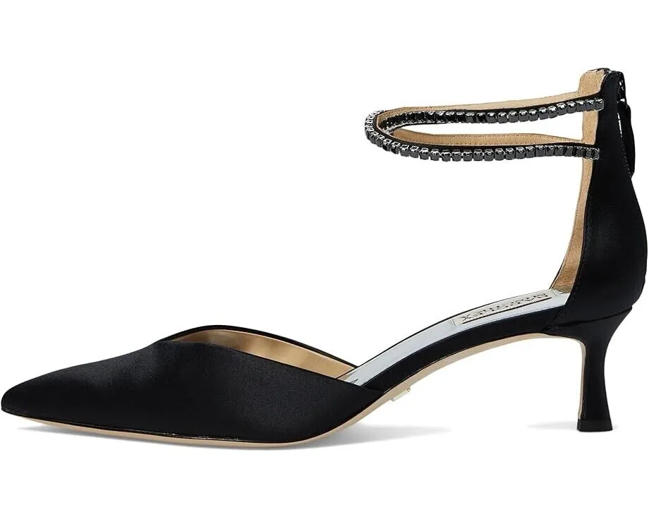 Badgley Mischka Lilibeth Pump Women's US 10 Black Pointed Toe Kitten Heel KHD192