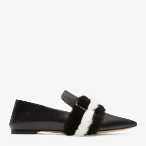 Bally Hamelia Women's 6223321 Black Leather Flat Pumps