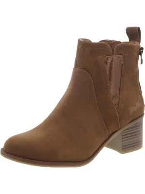 BEAM Womens Faux Suede Pointed toe Ankle Boots