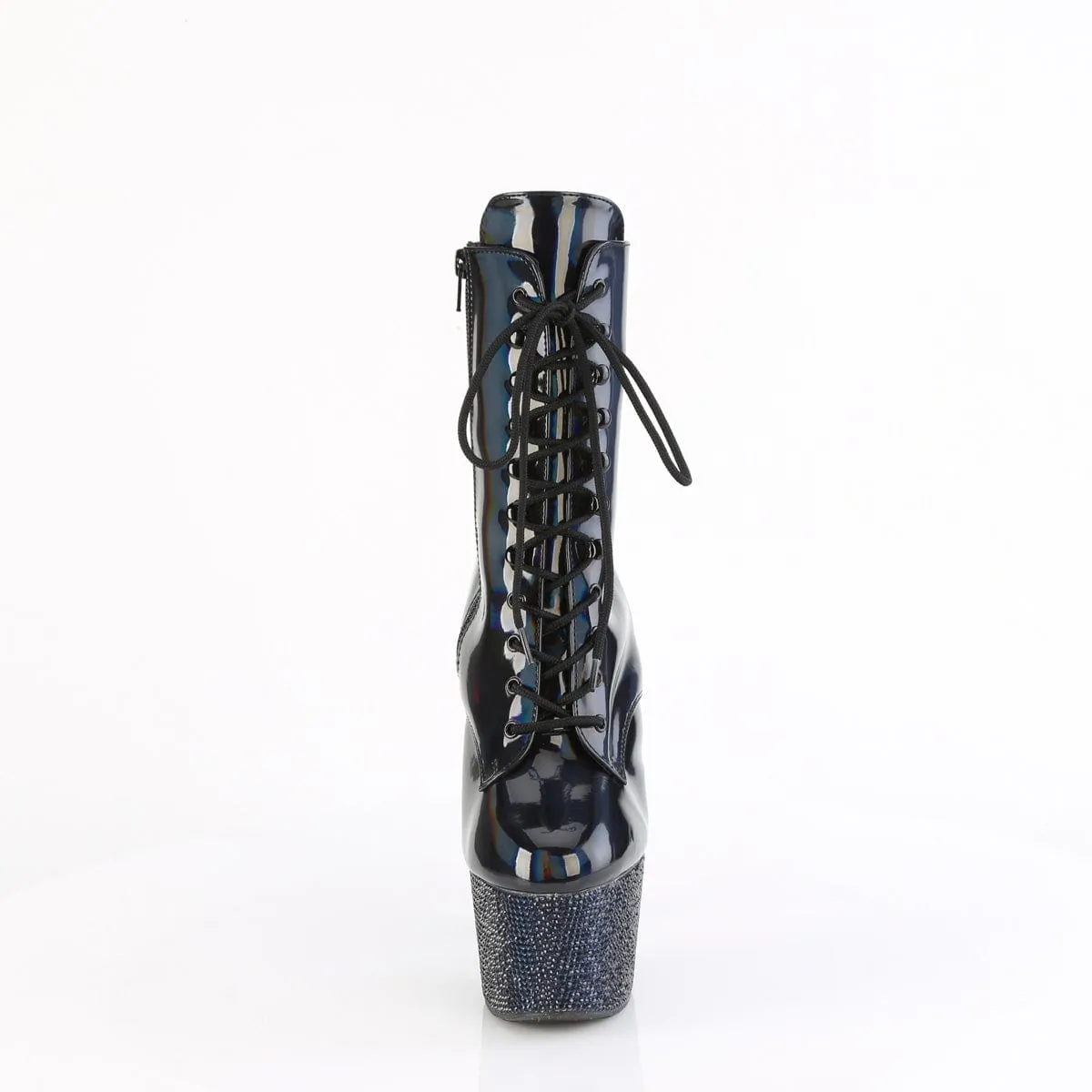 BEJEWELED-1020-7 Black Hologram Patent/Midnight Black Rhinestones