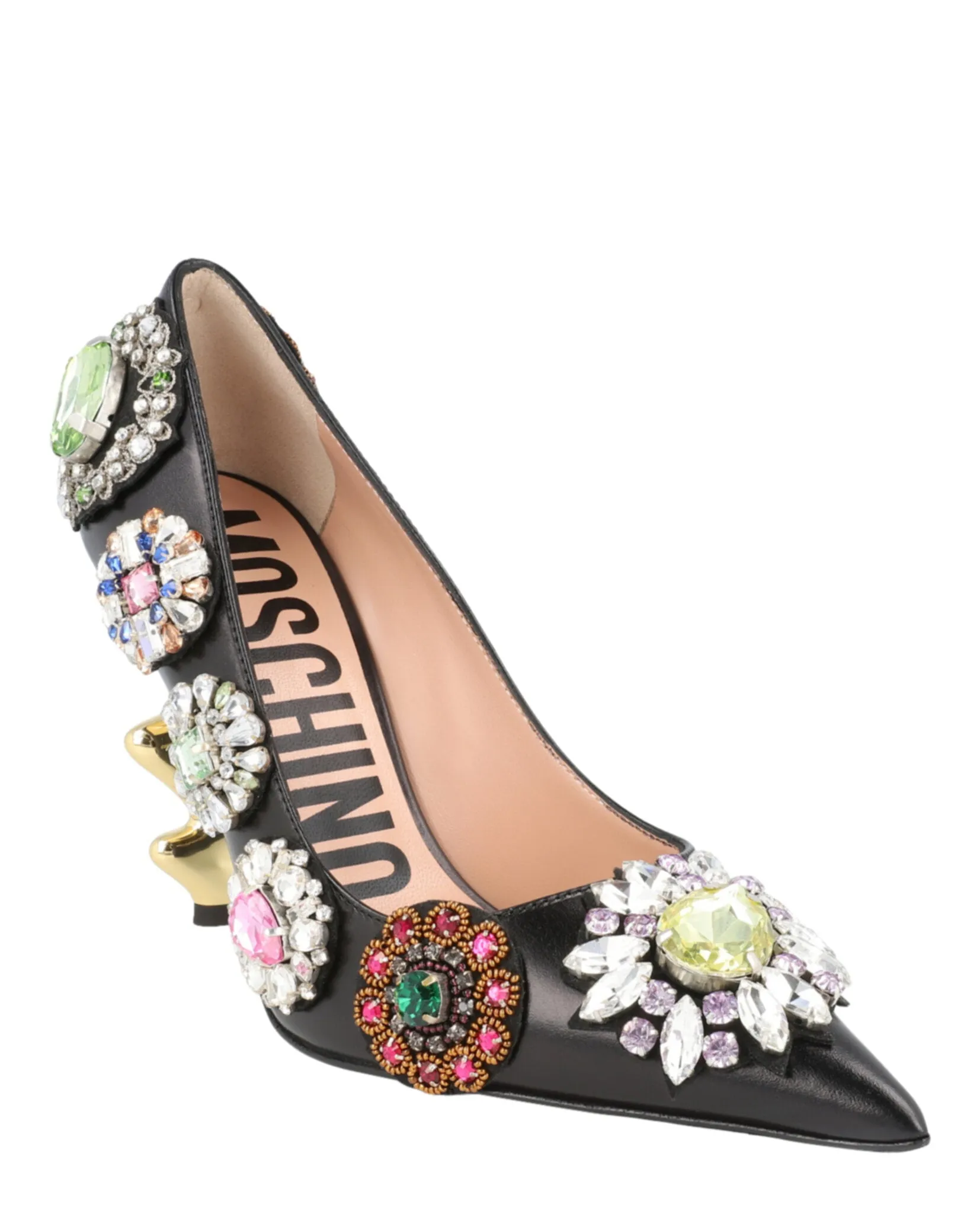 Bejeweled Scuplted-Heel Pumps