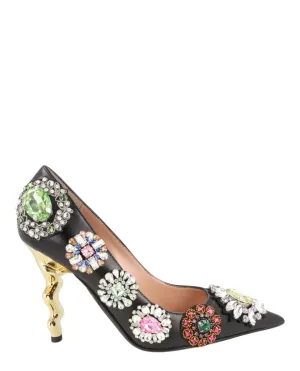 Bejeweled Scuplted-Heel Pumps