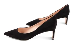 Bella 5 Heeled Pump In Black Suede