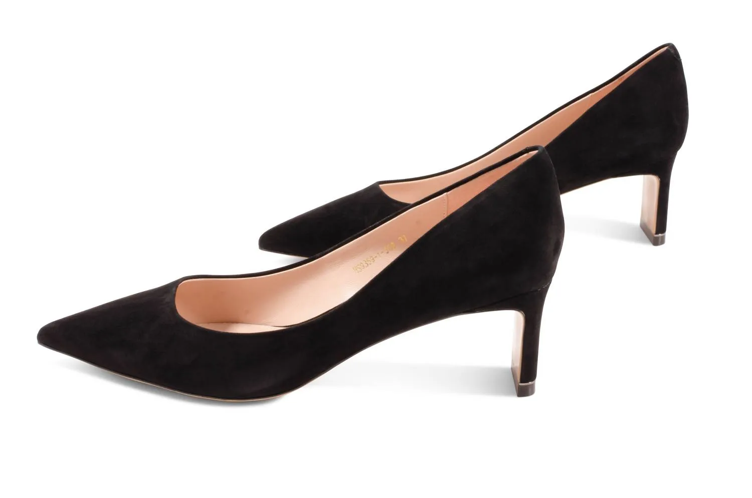 Bella 5 Heeled Pump In Black Suede
