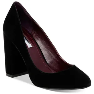 BGFRANKA Womens Solid Suede Block Heels