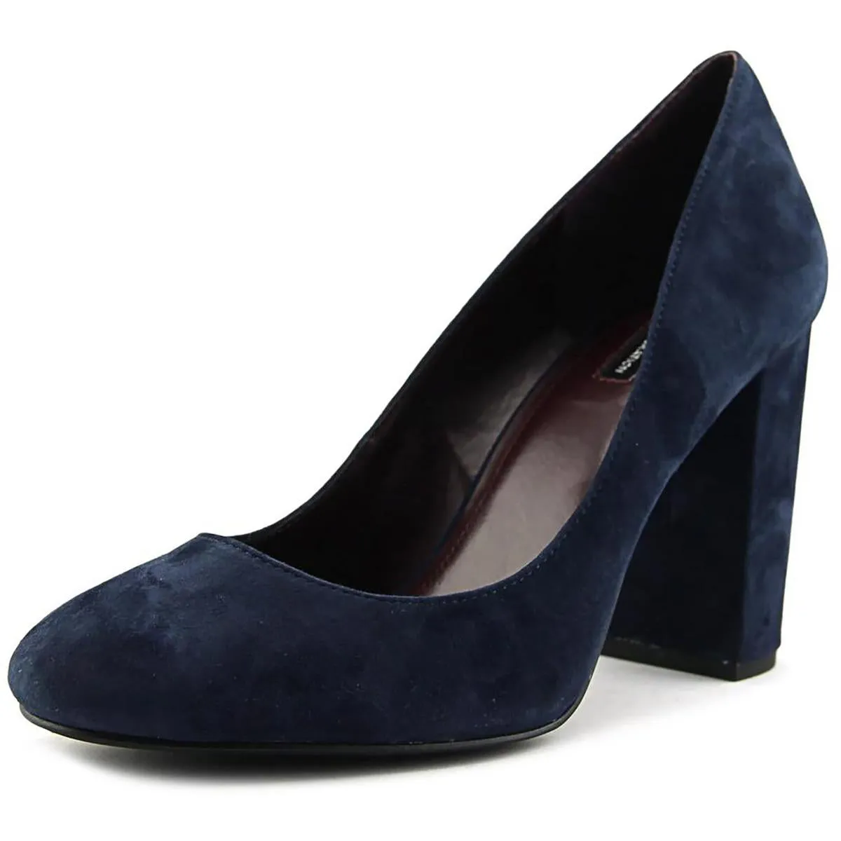 BGFRANKA Womens Solid Suede Block Heels