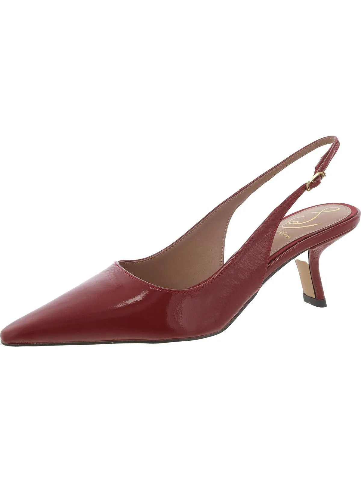 Bianka Womens Buckle Slip On Slingback Heels