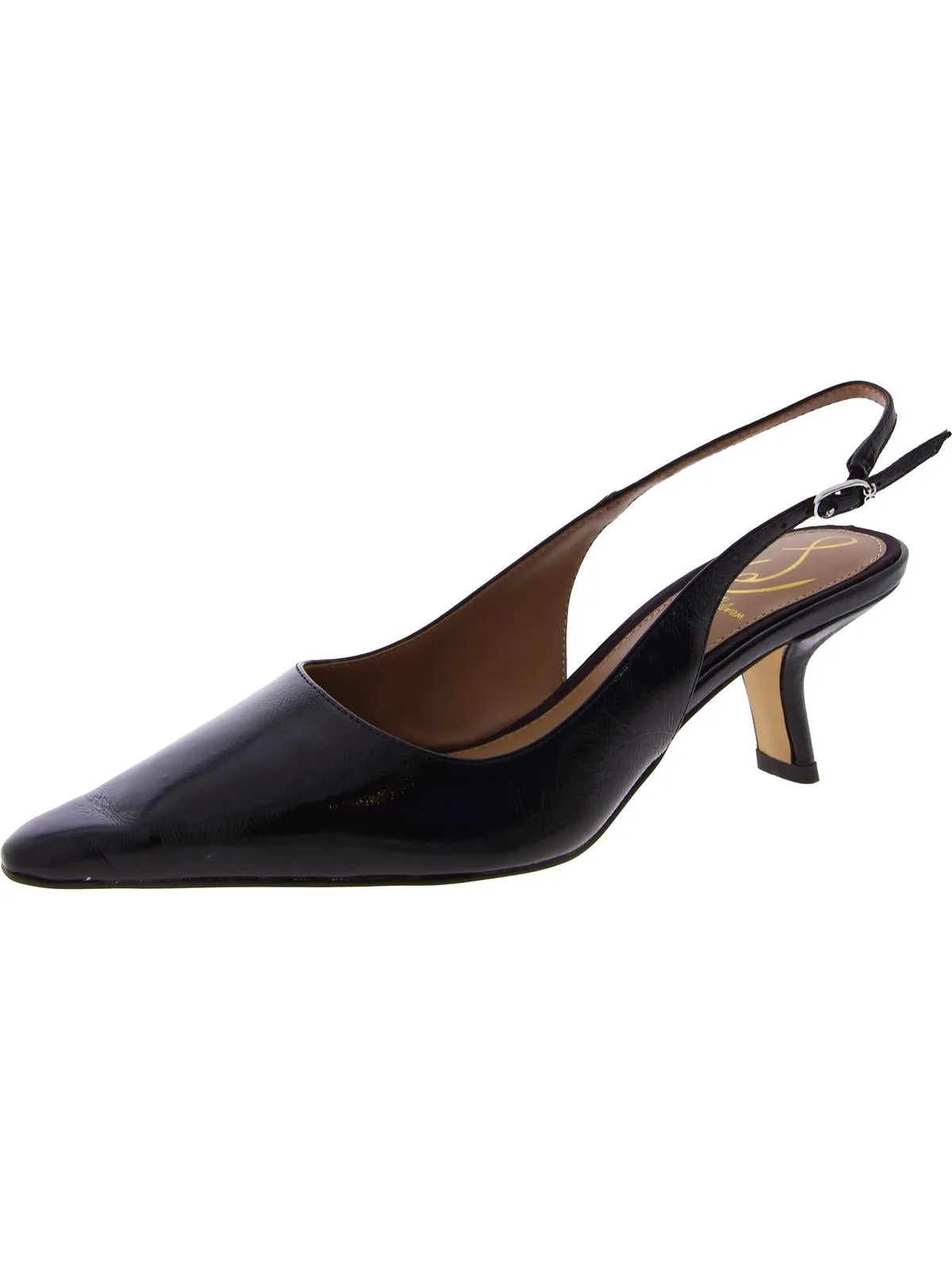 Bianka Womens Buckle Slip On Slingback Heels