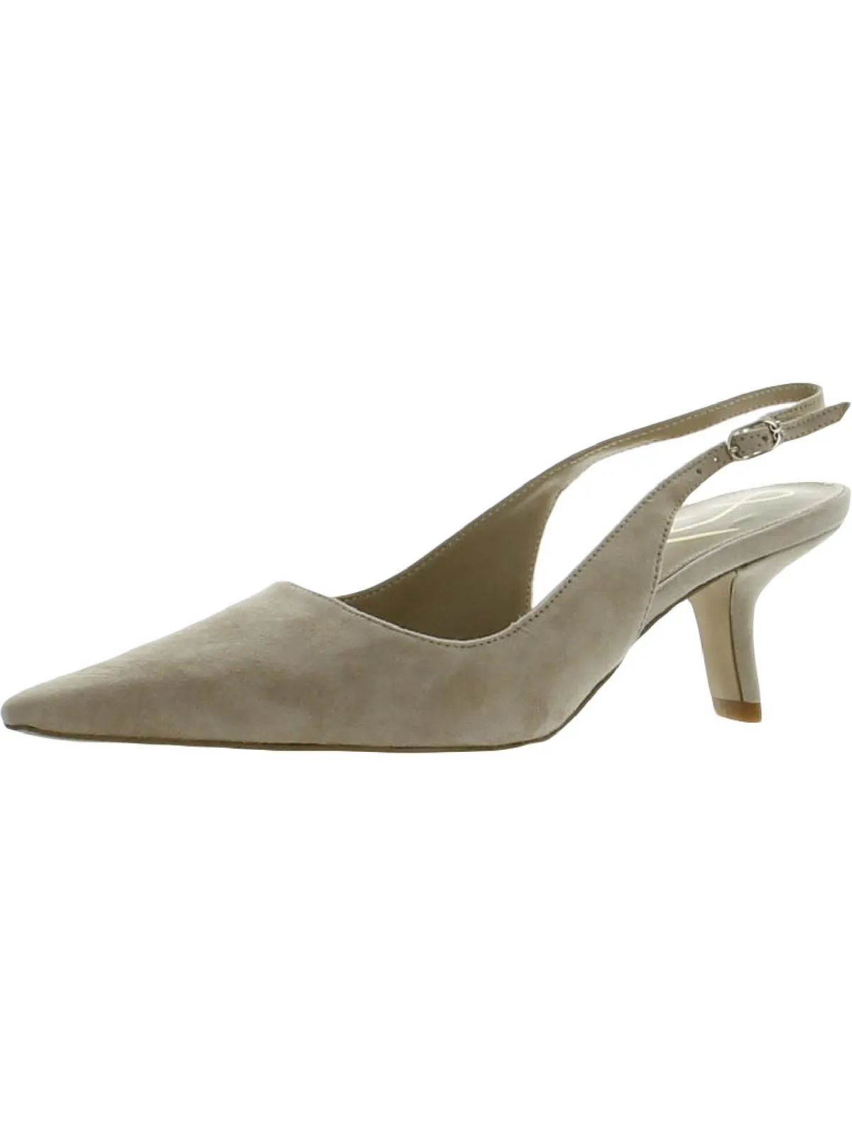 Bianka Womens Buckle Slip On Slingback Heels
